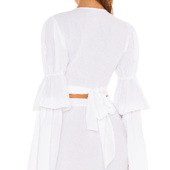 Bananhot X REVOLVE Tie Front Top in white - Picture 5 of 12